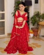 Kiara Red Bandhani Georgette Lehenga Set