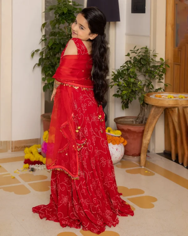 Kiara Red Bandhani Georgette Lehenga Set